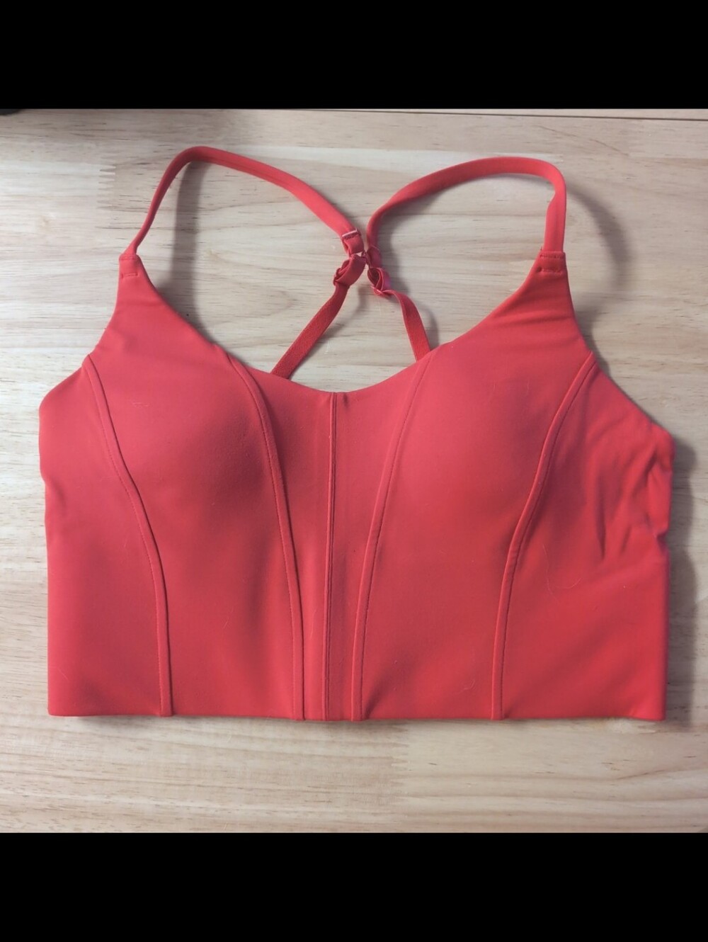LSKD Vibrant Red Streamline Sports Bra